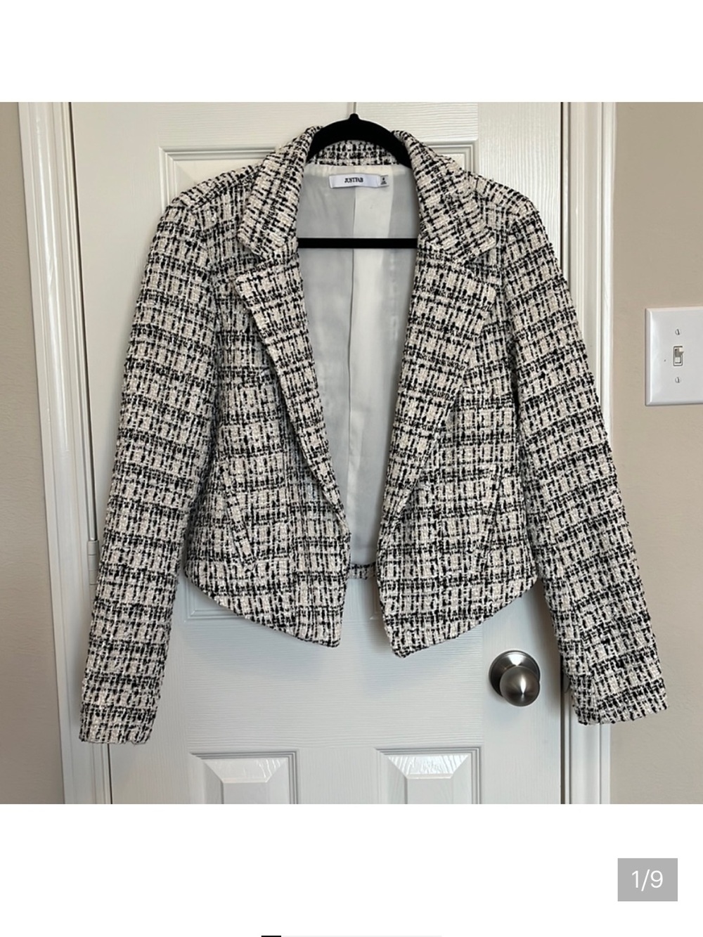 JustFab Tweed Sparkle Blazer - Picture 1 of 9